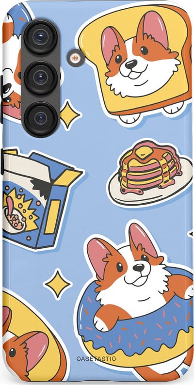 Casetastic Hoesje Geschikt voor Samsung S25 - Stijlvolle Beschermende Duo-layer Case - Hondenfeest Ontbijt