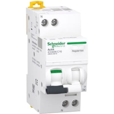 Schneider Electric Acti9 combination circuit breaker icv40n 1p+n 16a C 30ma 6ka kl. A 36 mm