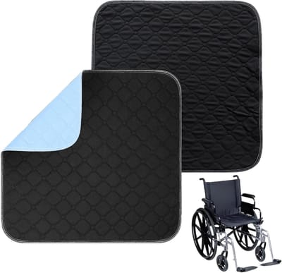 Wasbare Incontinentie Kussen voor Stoel, 50 x 50 cm, Waterdicht, Antislip, Geschikt voor Auto, Bank en Tuinmeubelen, Zwart