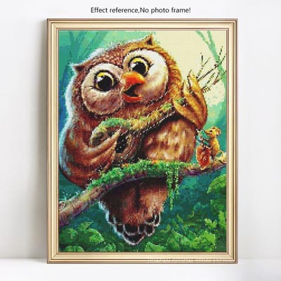 5D bricolage diamant peinture Animal hibou pleine ronde broderie vente photo de strass diamant 20X30 brown