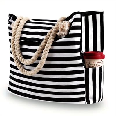 Livano Strandtas - Ibiza - Tas - Tote Bag - Shopper - Zwart