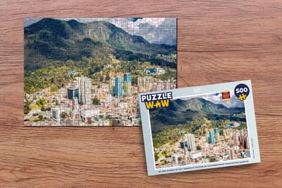 Puzzel De zon schijnt op het gebergte achter de Colombiaanse hoofdstad Bogota - Legpuzzel - Puzzel 500 stukjes