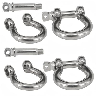 Boog Sluitingen - Ketting Beugels - Touw Bevestigen - Roestvrij Staal Gesmeed - 3/8 inch 10mm - Zilver