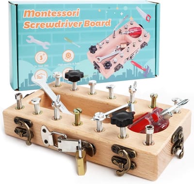Houten Montessori Schroevendraaier Speelgoed voor Fijne Motoriek - Educatief Hout Speelgoed 3-5 Jaar
