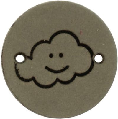 Durable Leren Label met Wolkopdruk – 2 cm – Set van 2 Stuks