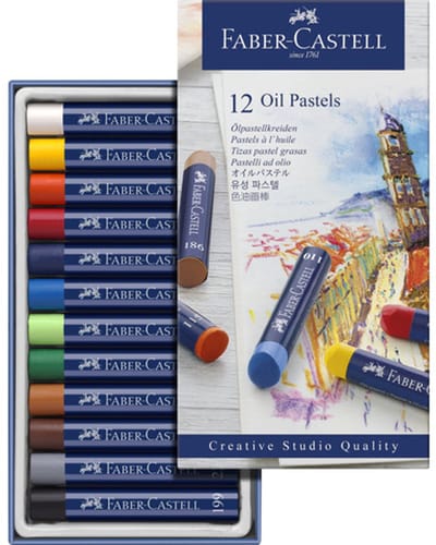Faber-Castell oliepastels - Creative Studio - 12 stuks - assorti kleuren - FC-127012