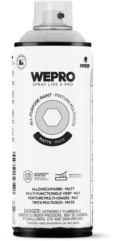 Spuitbus Grijs Halo Mat MTN WEPRO ALL-PURPOSE PAINT 400ML