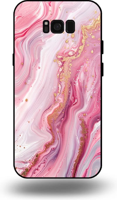 Smartphonica Telefoonhoesje geschikt voor Samsung Galaxy S8 Plus met marmer opdruk - TPU backcover case marble design - Roze geschikt voor Samsung Galaxy S8 Plus
