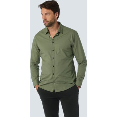 No Excess Shirt Stretch Allover Printed Dark Green Maat: S | Casual Overhemden Outlet | Heren | Groen