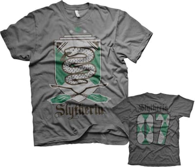Harry Potter Heren Tshirt -M- Slytherin 07 Grijs