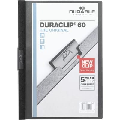 Klemmap Durable Duraclip A4 6mm 60 vellen zwart