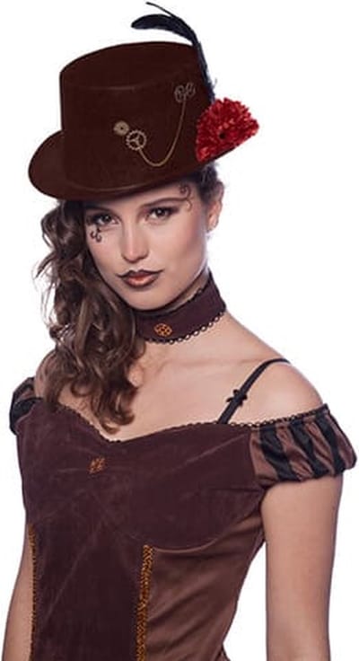 Folat - Steampunk hoed bruin
