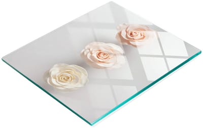 Keuken serveerplank van gehard glas met rozenmotief, 60x52 cm