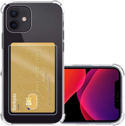 Hoesje - Geschikt voor Apple iPhone 11 - Met Pashouder en Kaarthouder - Telefoon Hoes Shockproof - Siliconen Case - Back Cover - Shock Proof - Pasjes Houder - Transparant