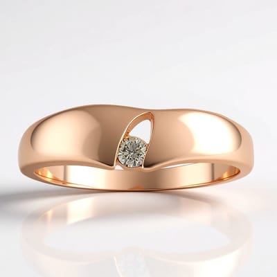 Cavill - Zilveren ring - 925 Sterling zilver rosé verguld met I1 Argyle Rose diamant 0,044 ct - Ronde briljant - Moderne stijlvolle damesring