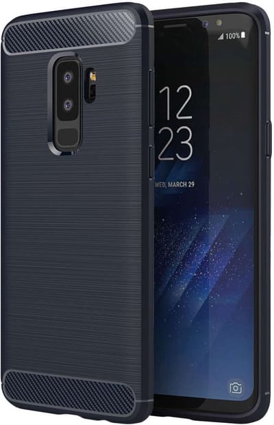 ebestStar - Hoes geschikt voor Samsung S9 PLUS Galaxy, TPU Bescherming Cover, Koolstof Design Hoesje, Donkerblauw