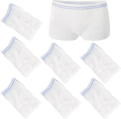 Fix Reusable Net Pants - 7 Pack, High Density Mesh Disposable Pants for Pregnancy Incontinence Daily Travel (White)