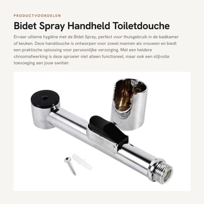 Dailygoods- Bidet Sproeier Draagbaar - Handdouche - Verchroomd - Hoogwaardig ABS - Eenvoudig te installeren - Ideaal voor hygiëne - Douchespray