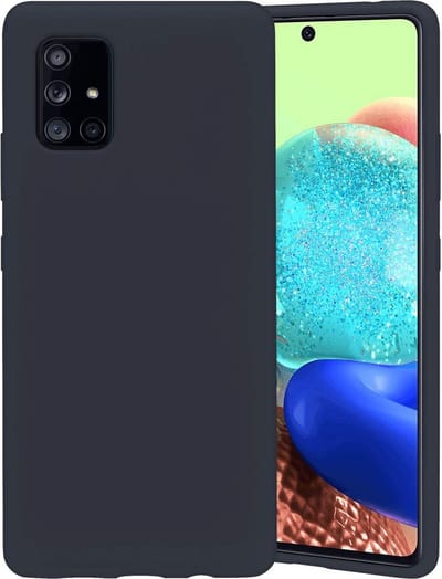 Hoesje Geschikt Voor Samsung Galaxy A71 Hoesje - Fluweelzachte Microvezel Siliconen Back Cover – Donkerblauw