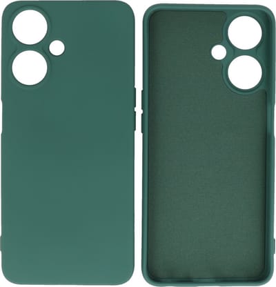 Hoesje Geschikt voor OPPO A59 5G - Fashion Telefoonhoesje Backcover - Siliconen Hoesje - Donker Groen