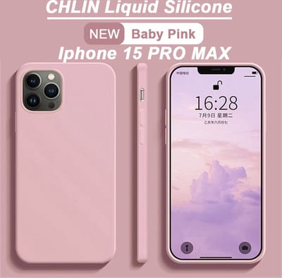 CL CHLIN Siliconen Hoesje voor iPhone 15 Pro Max – Roze – Zachte Binnenvoering – Verhoogde Randen