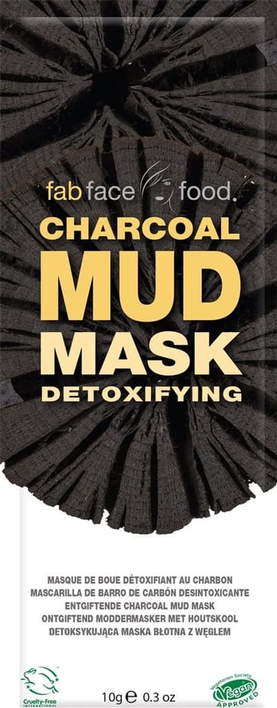 Fab face food Charcoal Mud Mask – detoxifying – ontgiftend modder masker gezichtsmasker met houtskool – reinigend