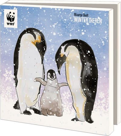 Bekking & Blitz - Kaartenmapje - winterkaarten - Kerstkaarten - Museumkaarten - 10 stuks - Inclusief enveloppen - Uniek design - Winter dieren - Maartje Bodt - Wereld Natuurfonds