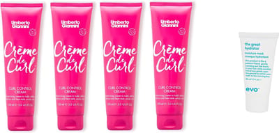 4 x Umberto Giannini Crème De Curl Control Cream + WILLEKEURIG Travel Size
