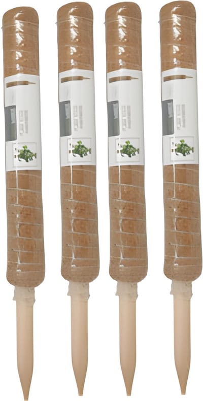 Pro garden plantenstok kokos - 4x - eucalyptushout - D4,5 x H50 cm - plantensteun