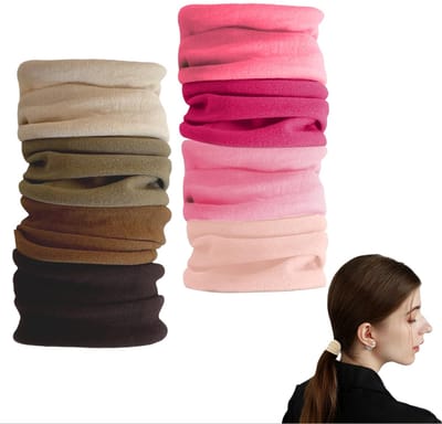 Dailygoods - Set van 8 Zachte Satijnen Scrunchies voor Dames - Brede Haarelastieken