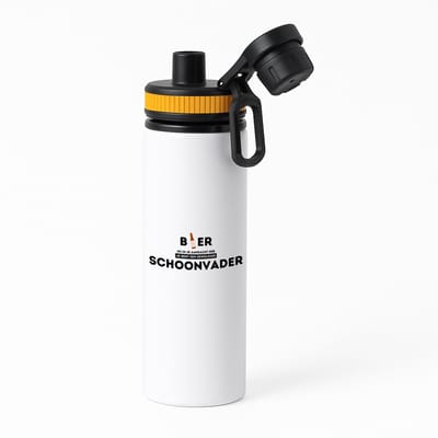 Hacebo® - bier, nu ik je aandacht heb je bent een geweldige schoonvader waterfles met draaidop oranje - Schoonvader - vader cadeautjes - vaderdag - verjaardagscadeau - verjaardag - cadeau - geschenk - kado - gift - water fles - 850ML
