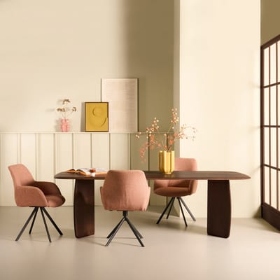 Eettafel Quick - Organisch Design - Bruin Eikenhout
