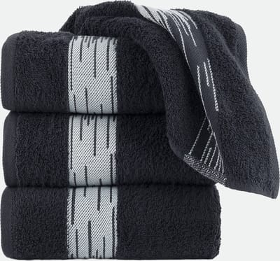 Homéé® Handdoeken Essentials 550g. m² 50x100cm 100% katoen badstof set van 4 stuks zwart