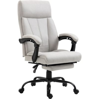 Siège de bureau, fauteuil de direction ergonomique avec repose-pieds réglable en hauteur, gris clair gris