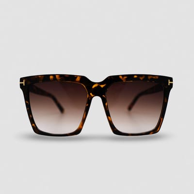 Montuurtjevoorjou - Cat Eye Fade Leopard - Zonnebril - Dames zonnebril - Festival Bril - Bruin