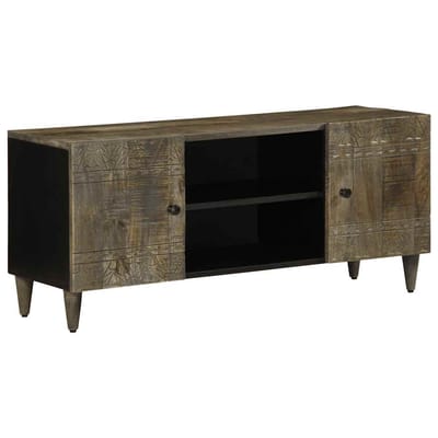 vidaXL - Tv-meubel - 105x33,5x46 - cm - massief - mangohout - lichtgrijs