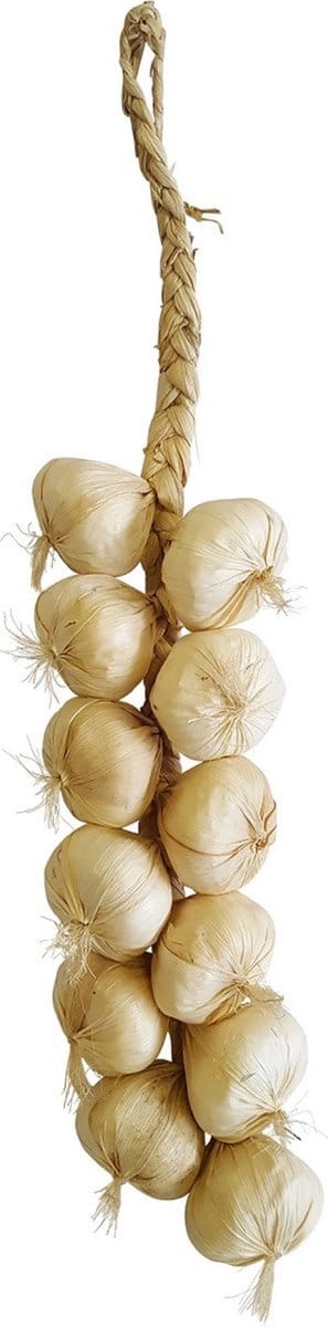 Namaak Knoflook streng. Nep groente. Kunst Decoratie keuken huis tuin. 50 cm.