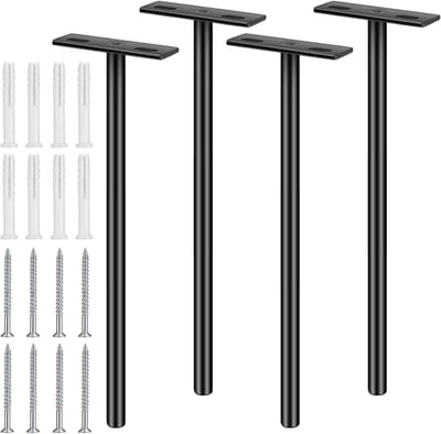Set van 4 Verstevigingsbeugels voor Wandplanken, Stevige Onzichtbare Steunbeugels voor Houten Meubels, Ideaal voor Decoratie en Ruimtebesparing (20.4x6CM)