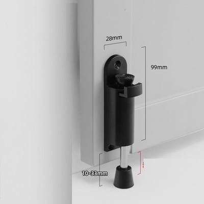 Telescopische deurstopper Veerbelaste zware stopper Metalen verstelbare positie met voetrem Wiggen voor deurbodemnaad 1pcs zwart