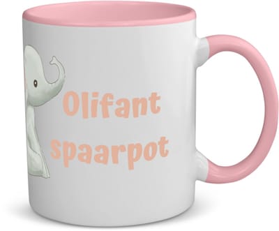 Akyol - olifant koffiemok - theemok - roze - Olifant - dieren liefhebbers - leuke cadeau voor iemand die van houdt van olifanten - verjaardagscadeau - kado - gift - 350 ML inhoud