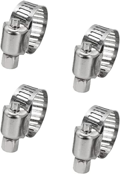 Roestvrijstalen Slangklemmen, 4 Stuks, Verstelbare Klemmen voor Slangen en Buizen, Geschikt voor 6-12 mm, Ideaal voor Bevestigen en Ondersteunen van Slangen
