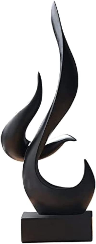 Keramische Beeldje - Decoratie Figuur - Woonkamer Decoratie - Duurzaam Hars Materiaal - 39x15CM - Zwart
