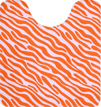 WC mat met uitsparing 55x60 cm - Antislip - Strepen - Dynamisch - Oranje - Toiletmat met uitsnijding - Vloermat - Douchemat - Toilet tapijt - Toiletmatten