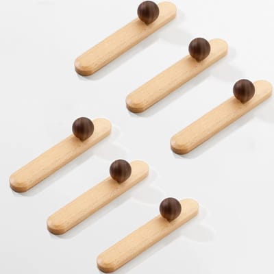 6 Stuks Houten Kastgrepen, Moderne Houten Ladegrepen voor Keuken- en Meubelontwerp, 96mm Boorgatafstand
