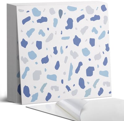 Coloray Plaktegels - Abstract gevlekt patroon Portugese Tegels - 30 cm x 30 cm - Blauw Plaktegels - 9 stuks - Vierkant PVC Tegels - Plaktegels Keuken - Zelfklevende Vloertegels - Vinyl Tegels Zelfklevend - Zelfklevende Tegels
