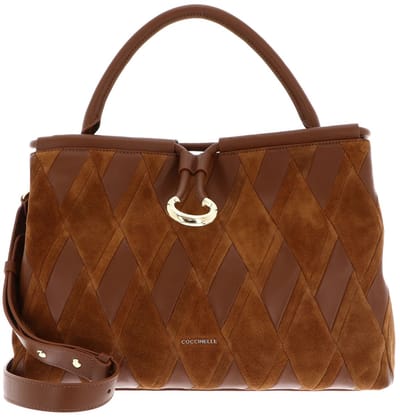 COCCINELLE Leren handtas schoudertas Elisbet N.Geo.Pat Handbag Cognac / Cognac Lichtbruin