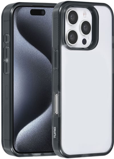 TUNIQ Back cover iPhone 16 Pro - Silicone - Zwart - Verstevigde hoeken - Draadloos opladen