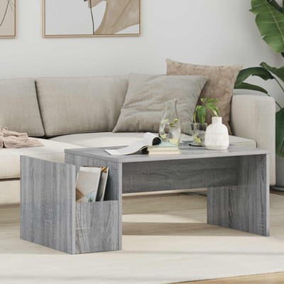 vidaXL - Salontafel - Grijs - Sonoma - 90 - x - 45 - x - 35 - cm - Bewerkt - hout