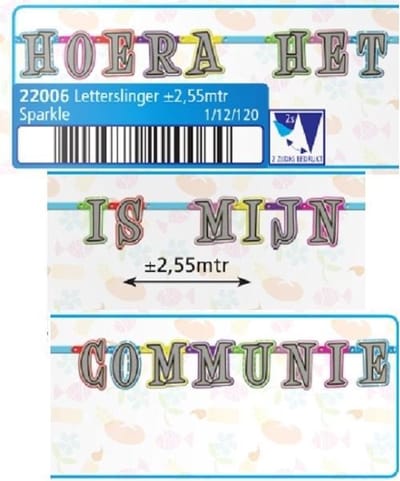 Letterslinger Communie gekleurd