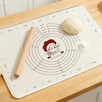 Siliconen Bakmat 70 x 50 cm voor het Rollen van Deeg - Antislip Bakmat met Metingen voor Pizza, Brood, Koekjes en Fondant